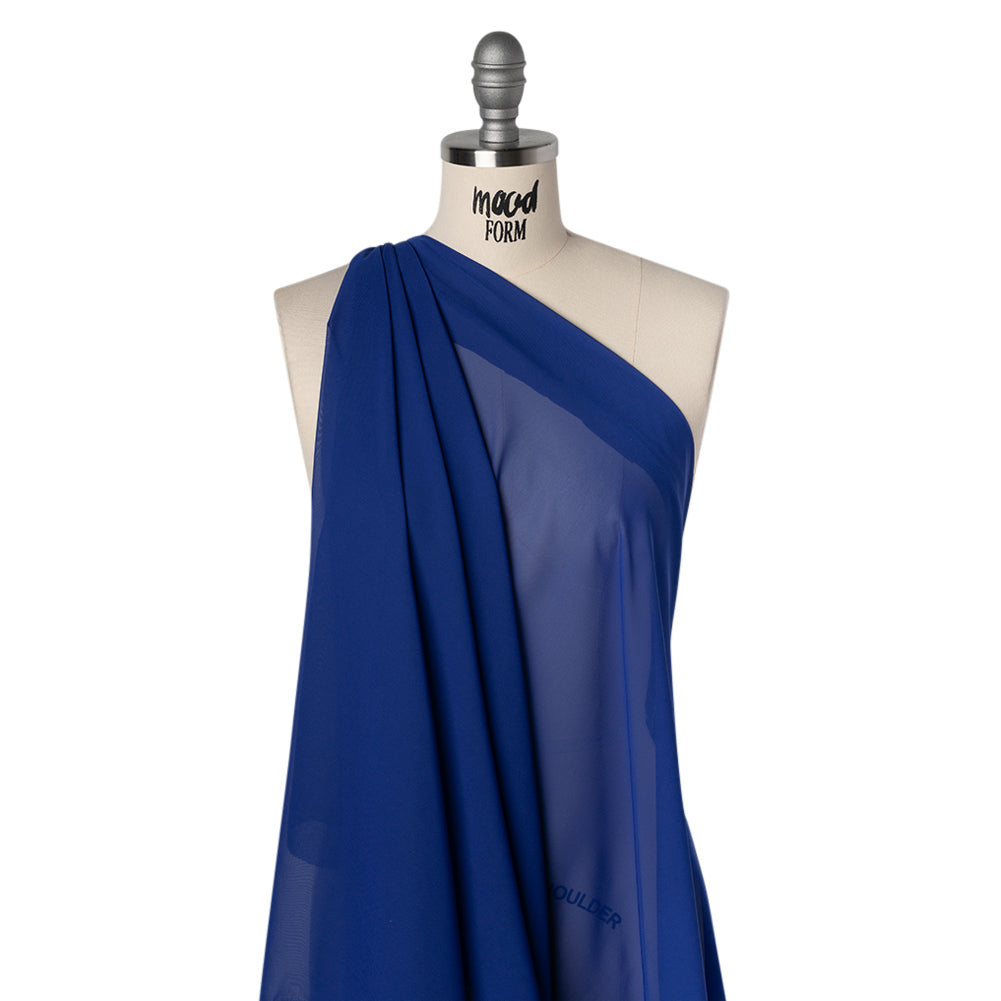 Polyester Chiffon - Galaxy Blue - Designer Deadstock