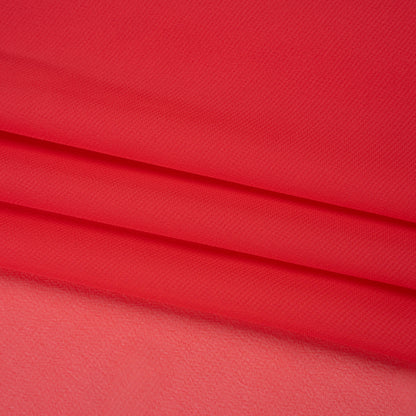 Polyester Chiffon - Teaberry Red - Designer Deadstock Folded