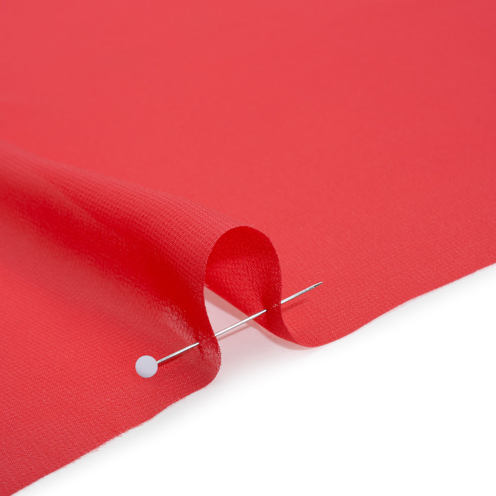 Polyester Chiffon - Teaberry Red - Designer Deadstock Detail