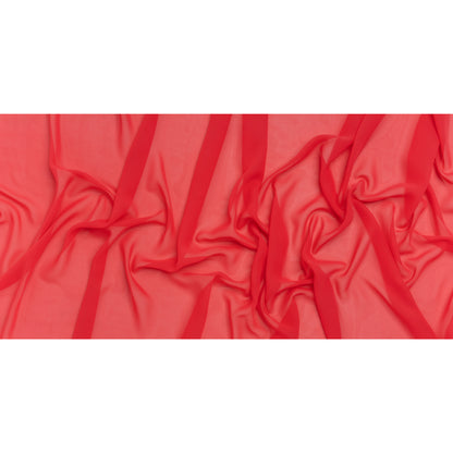 Polyester Chiffon - Teaberry Red - Designer Deadstock - Full
