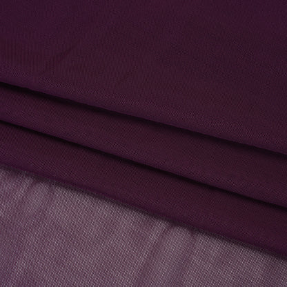 Stretch Polyester Mesh - Aubergine - Designer Deadstock Folded
