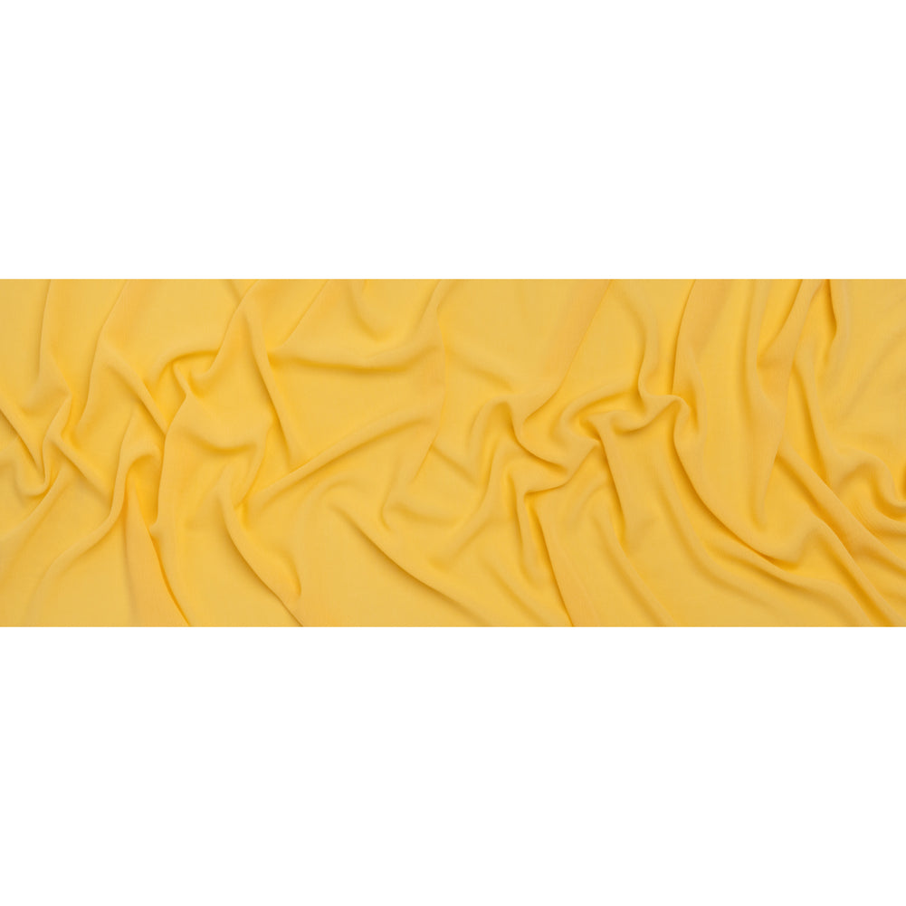 Crinkled Gauzy Rayon and Polyester Crepe - Yellow - Designer Deadstock