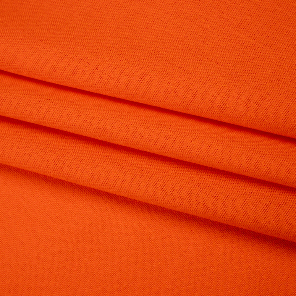 Medium Weight Polyester and Linen Woven - Blaze Orange - Designer Deadstock