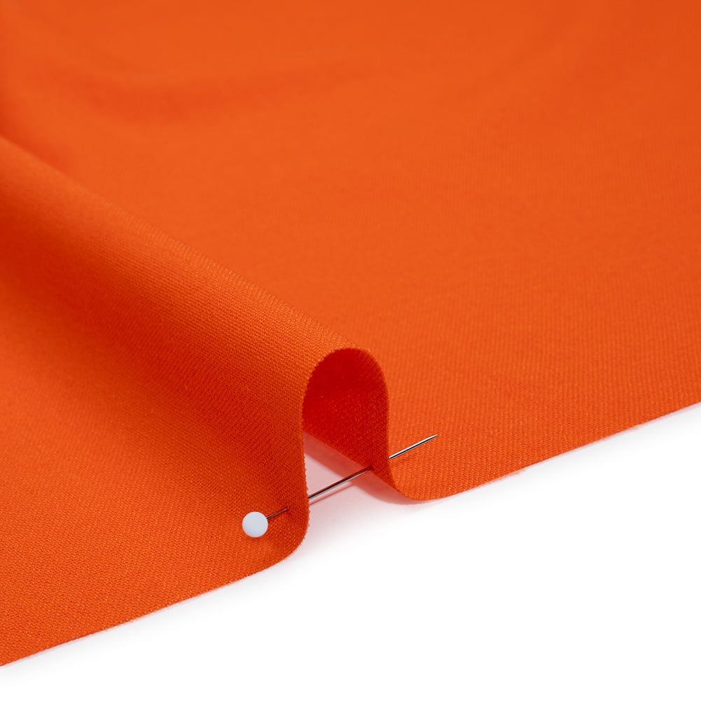Medium Weight Polyester and Linen Woven - Blaze Orange - Designer Deadstock