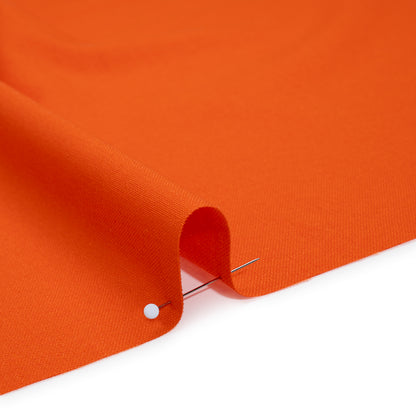 Medium Weight Polyester and Linen Woven - Blaze Orange - Designer Deadstock