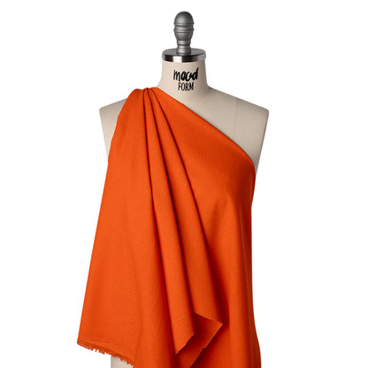 Medium Weight Polyester and Linen Woven - Blaze Orange - Designer Deadstock
