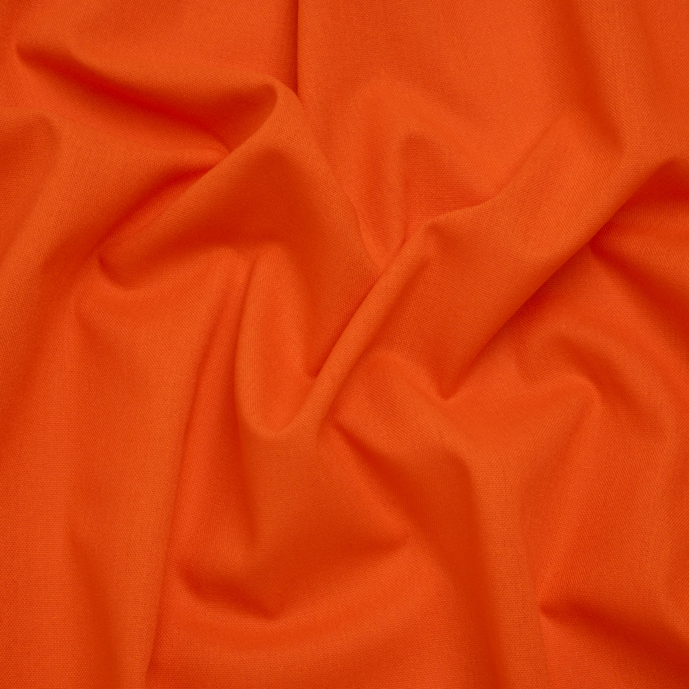 Medium Weight Polyester and Linen Woven - Blaze Orange - Designer Deadstock