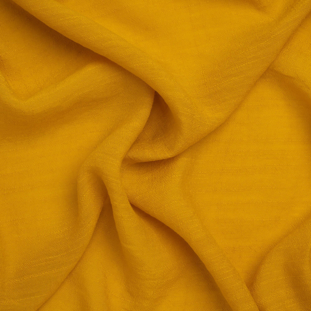 Textured Polyester and Rayon Gauzy Woven - Mustard - Designer Deadstock