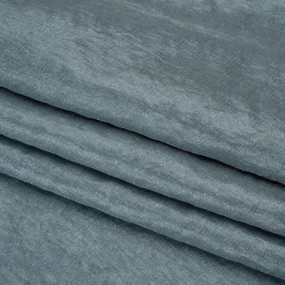 Rayon and Polyester Crystal Twill - Dusty Blue - Designer Deadstock