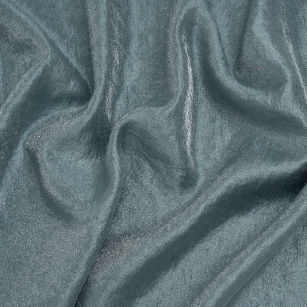 Rayon and Polyester Crystal Twill - Dusty Blue - Designer Deadstock