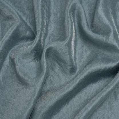 Rayon and Polyester Crystal Twill - Dusty Blue - Designer Deadstock
