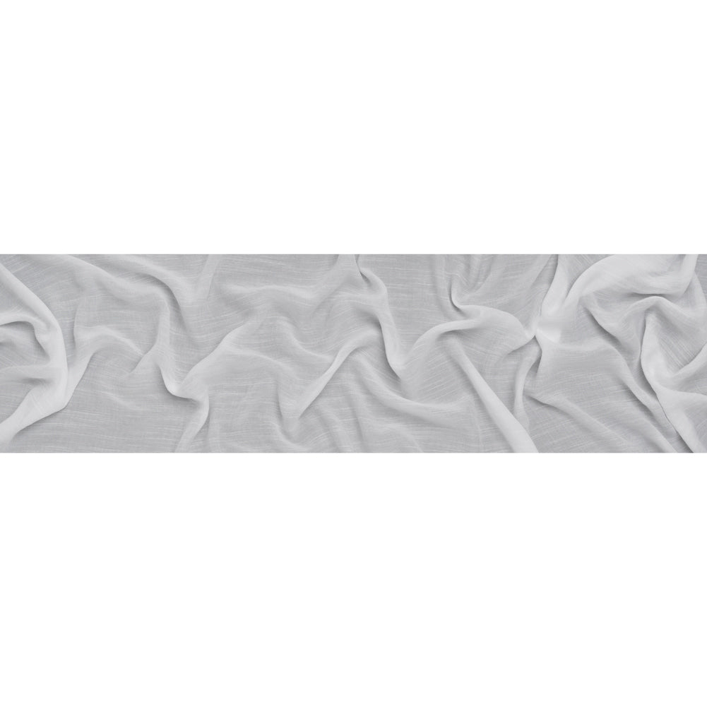Textured Gauzy Rayon and Polyester Woven - White - Designer Deadstock