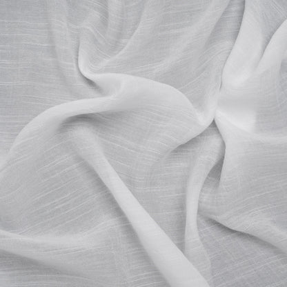 Textured Gauzy Rayon and Polyester Woven - White - Designer Deadstock