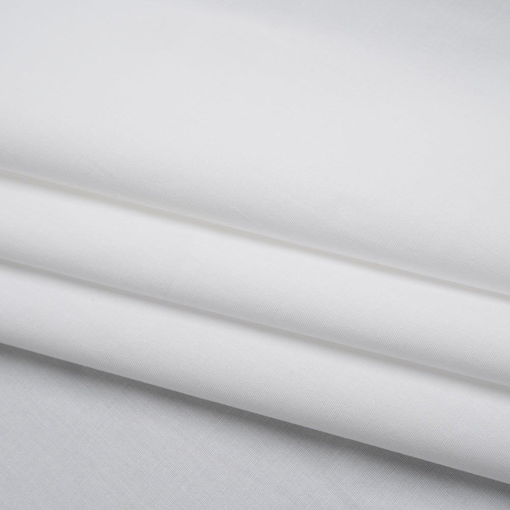 Stretch Cotton Poplin - Off White - Designer Deadstock - Folded