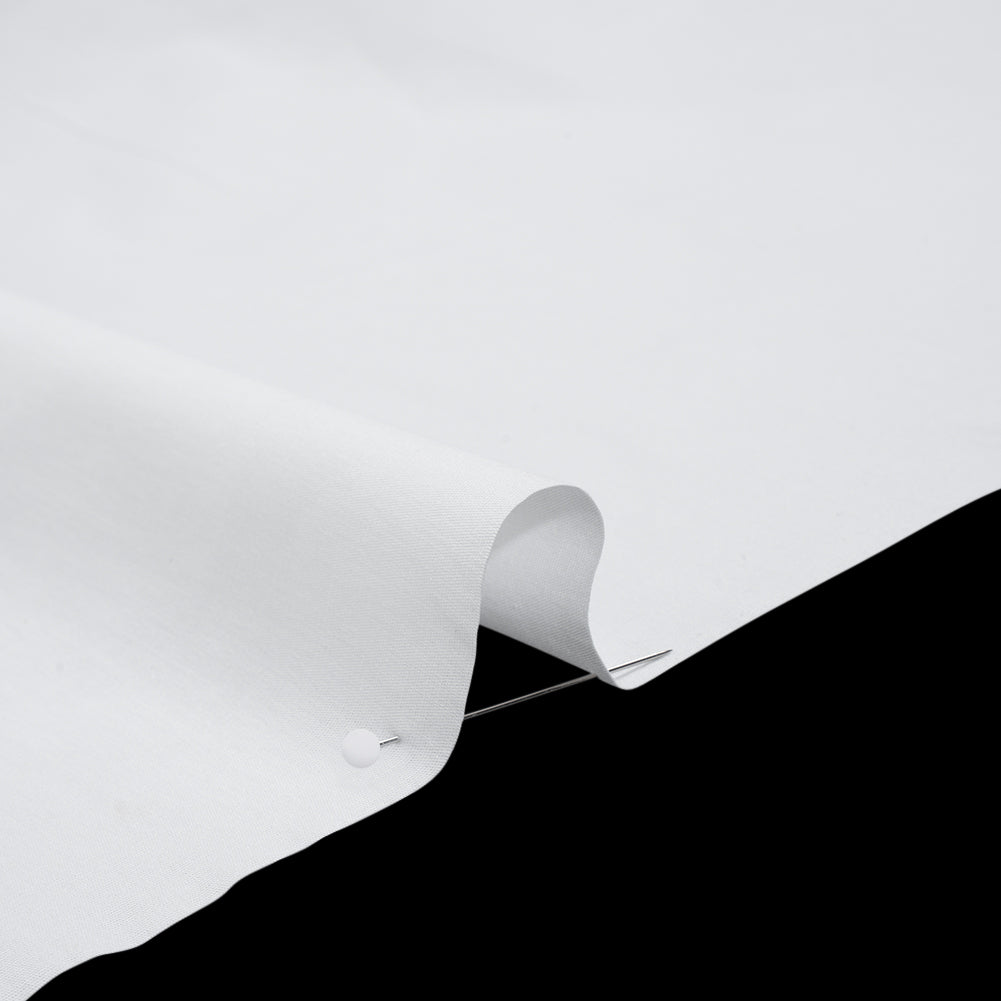 Stretch Cotton Poplin - Off White - Designer Deadstock - Detail
