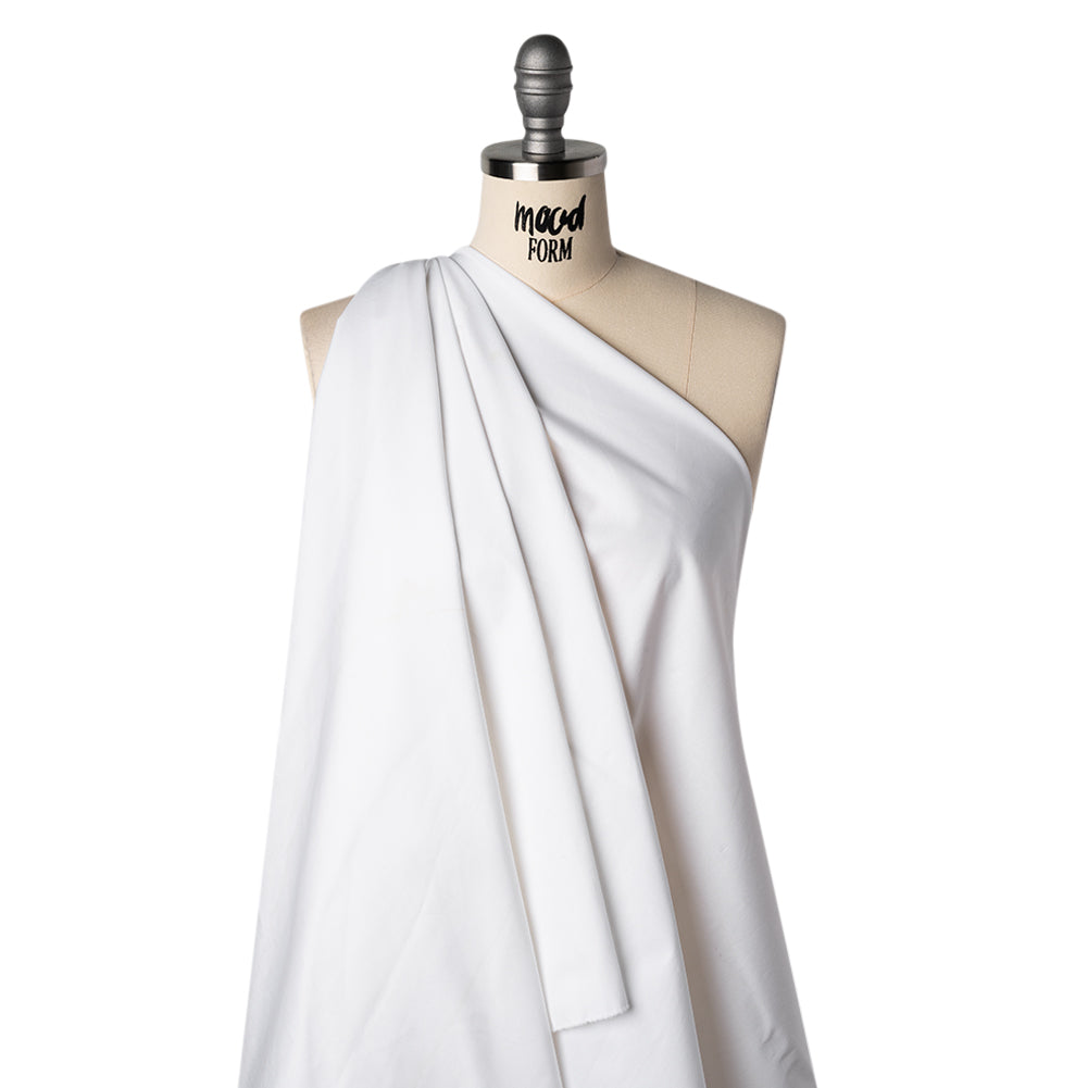 Stretch Cotton Poplin - Off White - Designer Deadstock - Drape