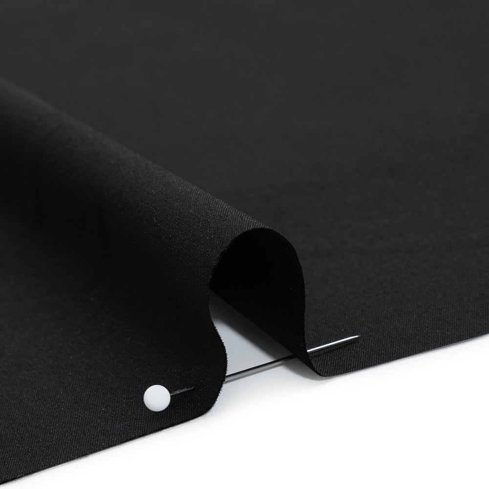 Stretch Cotton and Nylon Shirting - Black - Designer Deadstock
