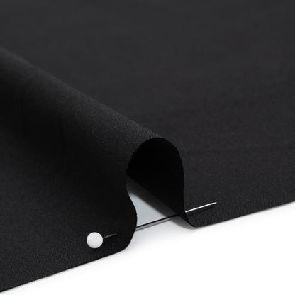 Stretch Cotton and Nylon Shirting - Black - Designer Deadstock