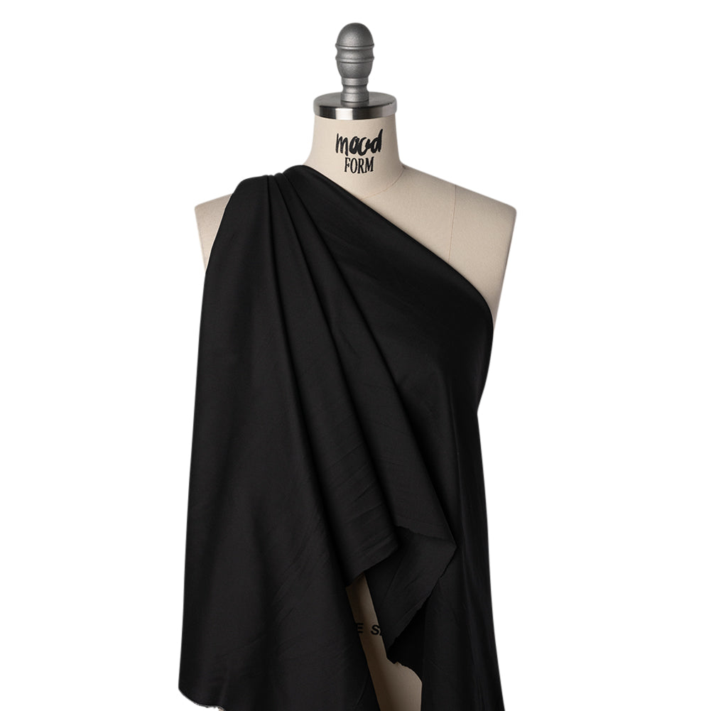 Stretch Cotton and Nylon Shirting - Black - Designer Deadstock