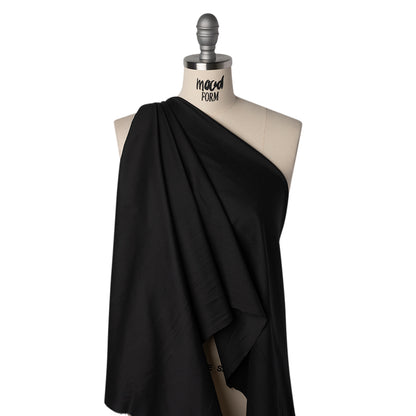 Stretch Cotton and Nylon Shirting - Black - Designer Deadstock