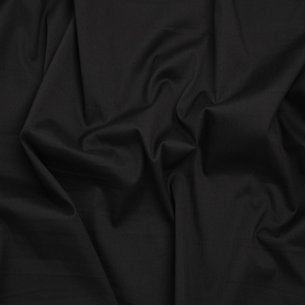 Stretch Cotton and Nylon Shirting - Black - Designer Deadstock
