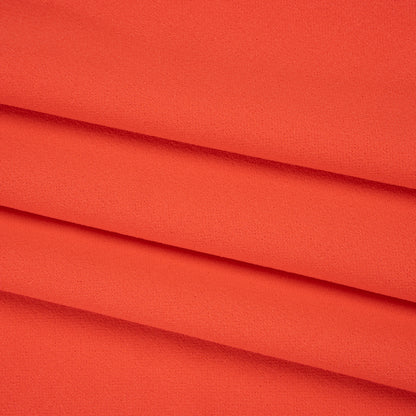 Stretch Polyester Crepe Double Knit - Neon Coral Orange - Designer Deadstock