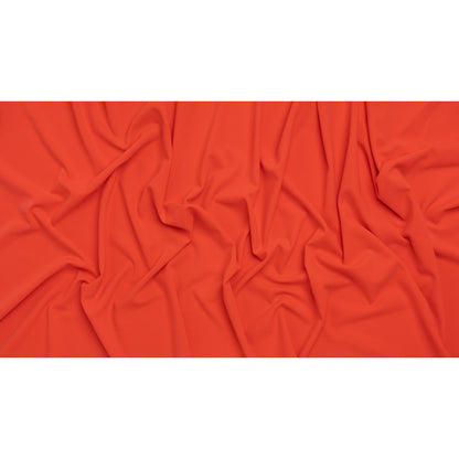 Stretch Polyester Crepe Double Knit - Neon Coral Orange - Designer Deadstock