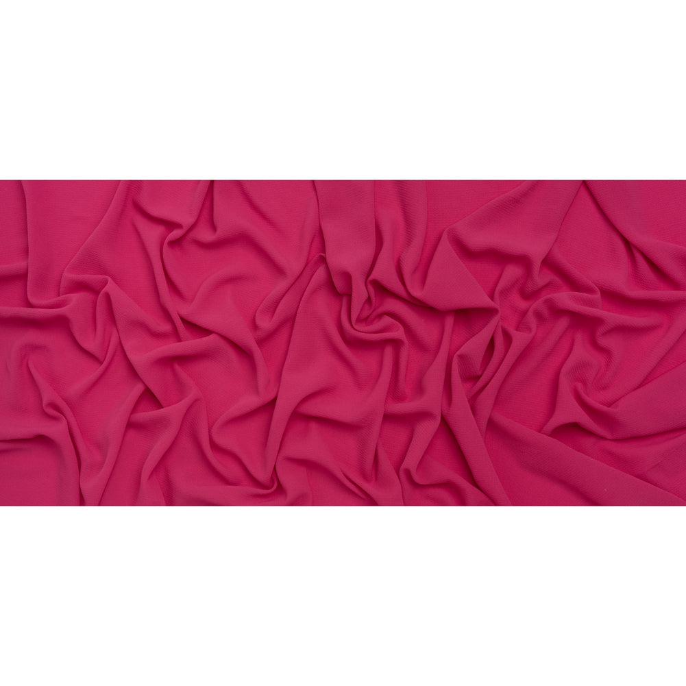 Puckered Stretch Polyester Crepe - Hot Pink - Designer Deadstock