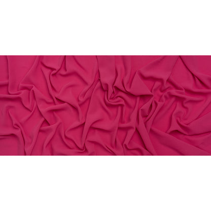 Puckered Stretch Polyester Crepe - Hot Pink - Designer Deadstock