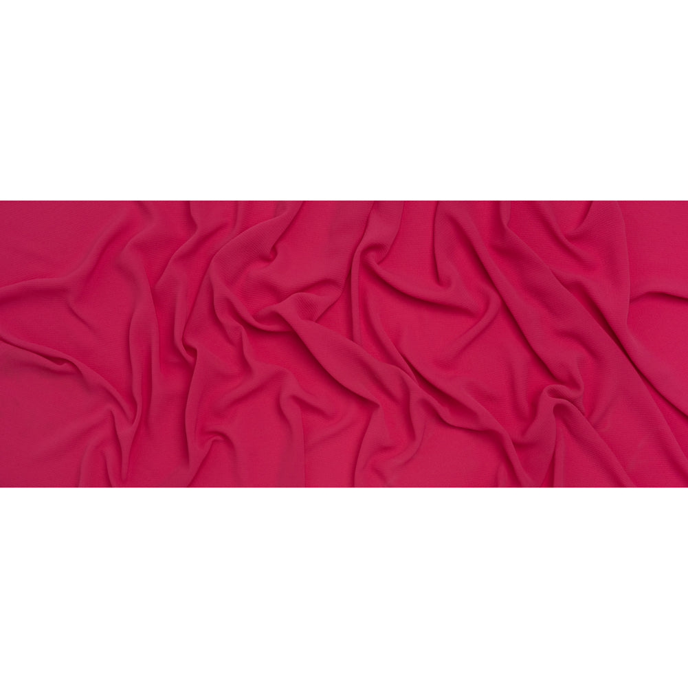 Stretch Puckered Polyester Crepe - Bubblegum Pink - Designer Deadstock