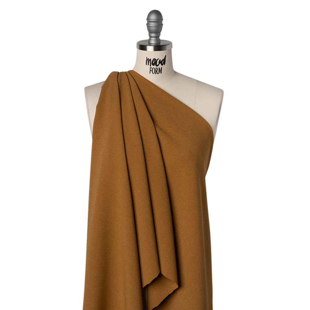 Stretch Polyester Crepe - Caramel - Designer Deadstock