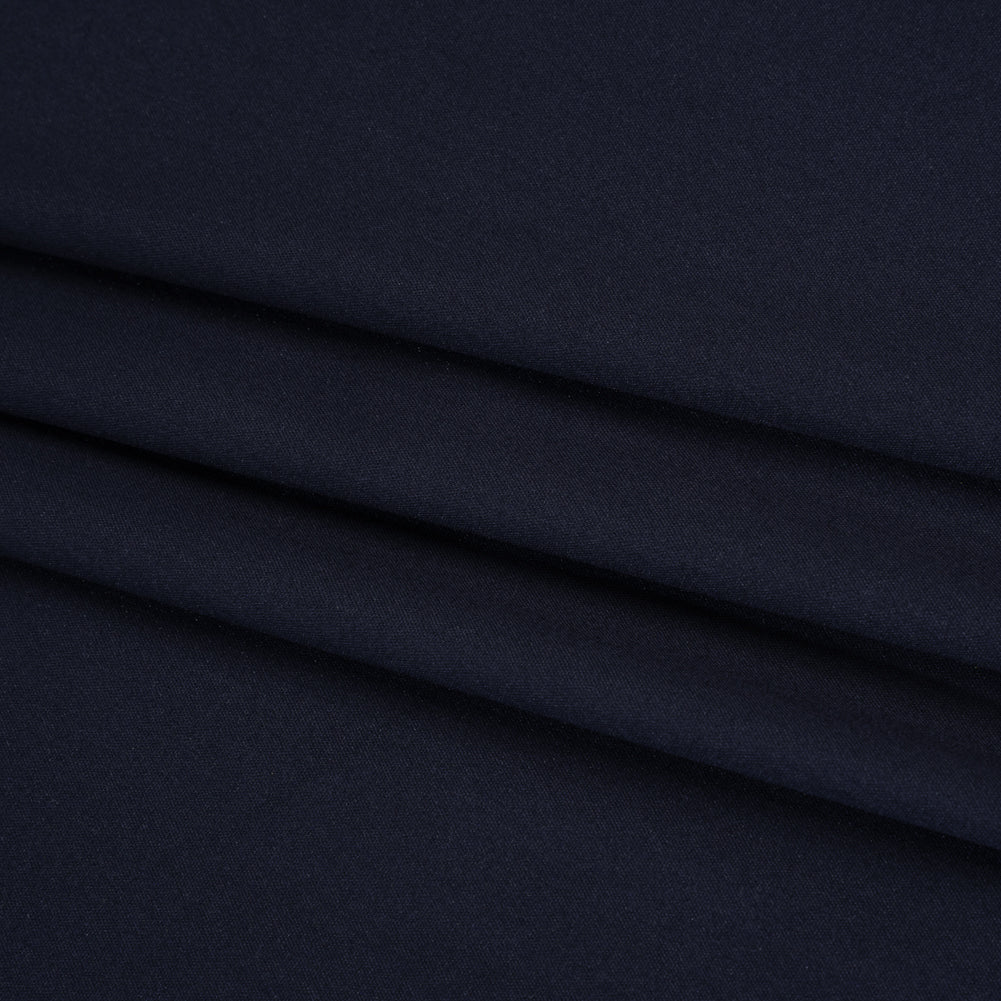 Stretch Cotton and Nylon Poplin - Navy Blue - Designer Deadstock