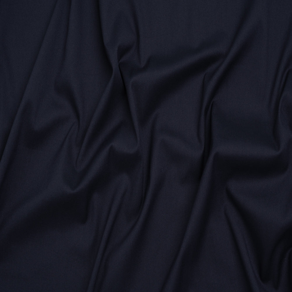 Stretch Cotton and Nylon Poplin - Navy Blue - Designer Deadstock