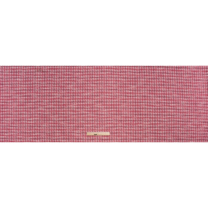 Polyester and Cotton Boucle Sweater Knit - Pink and White Mottled Plaid - Designer Deadstock