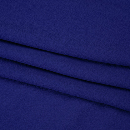 Stretch Puckered Polyester Crepe - Cobalt Blue - Designer Deadstock