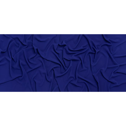 Stretch Puckered Polyester Crepe - Cobalt Blue - Designer Deadstock