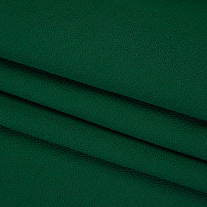 Puckered Stretch Polyester Crepe - Emerald Green - Designer Deadstock