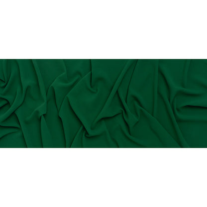 Puckered Stretch Polyester Crepe - Emerald Green - Designer Deadstock