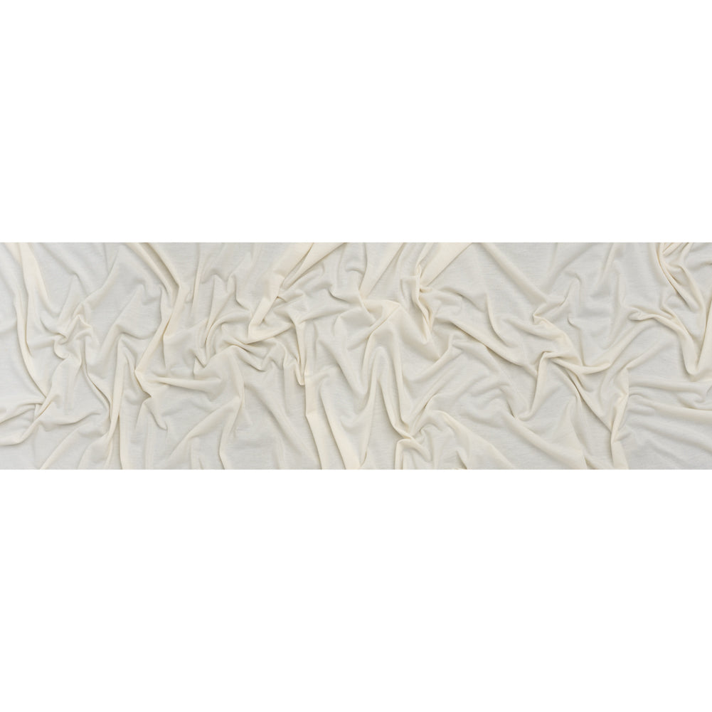 Stretch Polyester Jersey - Ivory - Designer Deadstock
