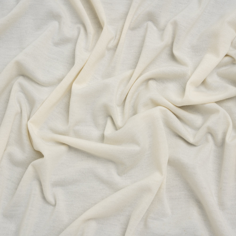 Stretch Polyester Jersey - Ivory - Designer Deadstock