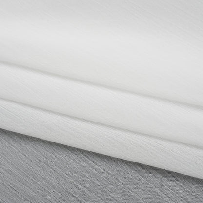Crinkled Polyester Chiffon - White - Designer Deadstock