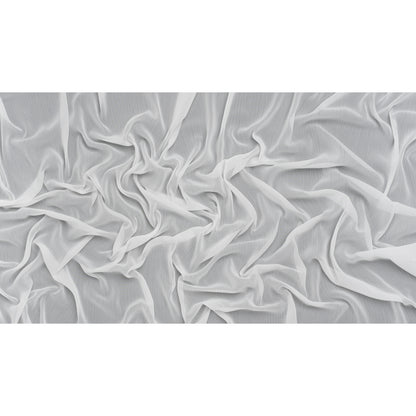 Crinkled Polyester Chiffon - White - Designer Deadstock