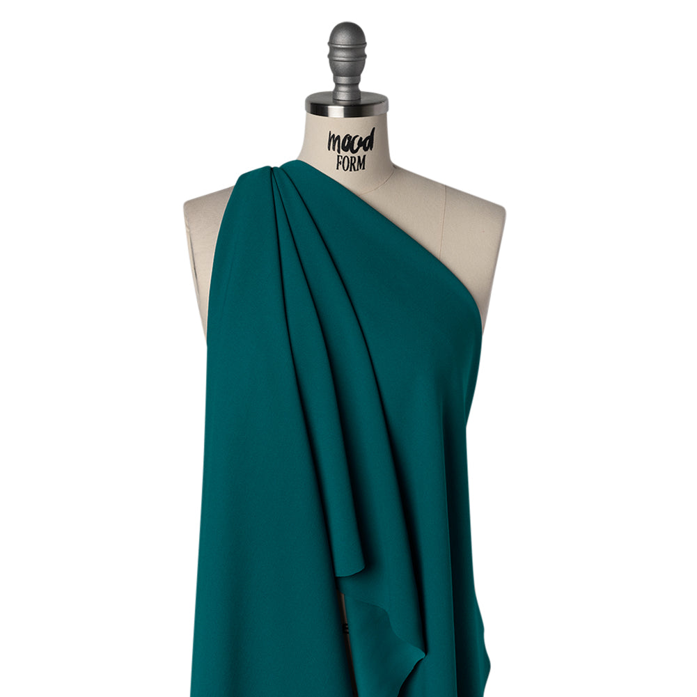 Stretch Polyester Crepe Scuba Knit - Deep Lake - Designer Deadstock