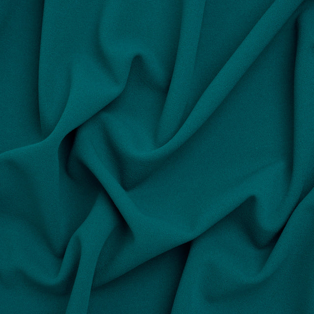 Stretch Polyester Crepe Scuba Knit - Deep Lake - Designer Deadstock