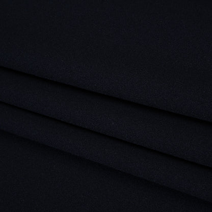 Stretch Polyester Crepe Double Knit - Midnight Navy Blue - Designer Deadstock