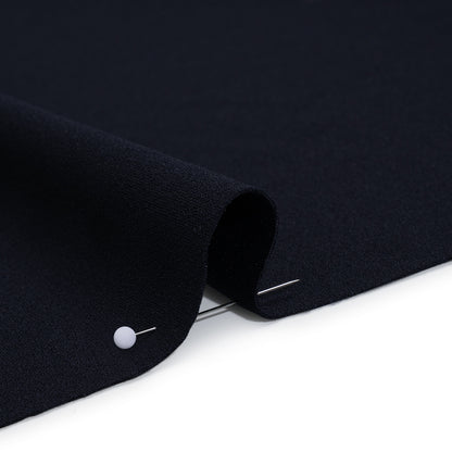 Stretch Polyester Crepe Double Knit - Midnight Navy Blue - Designer Deadstock