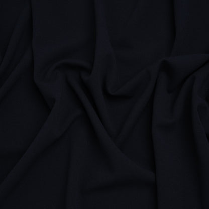 Stretch Polyester Crepe Double Knit - Midnight Navy Blue - Designer Deadstock