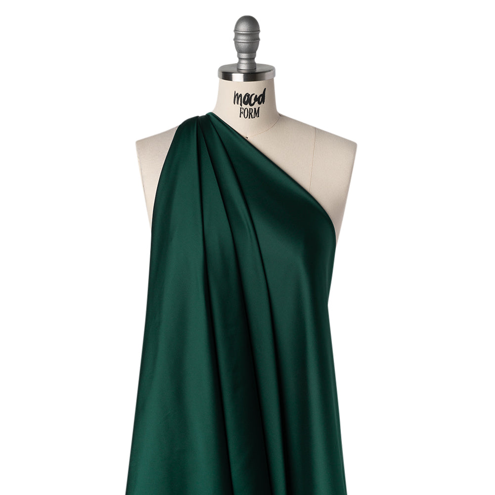 Stretch Polyester Charmeuse - Dark Teal - Designer Deadstock