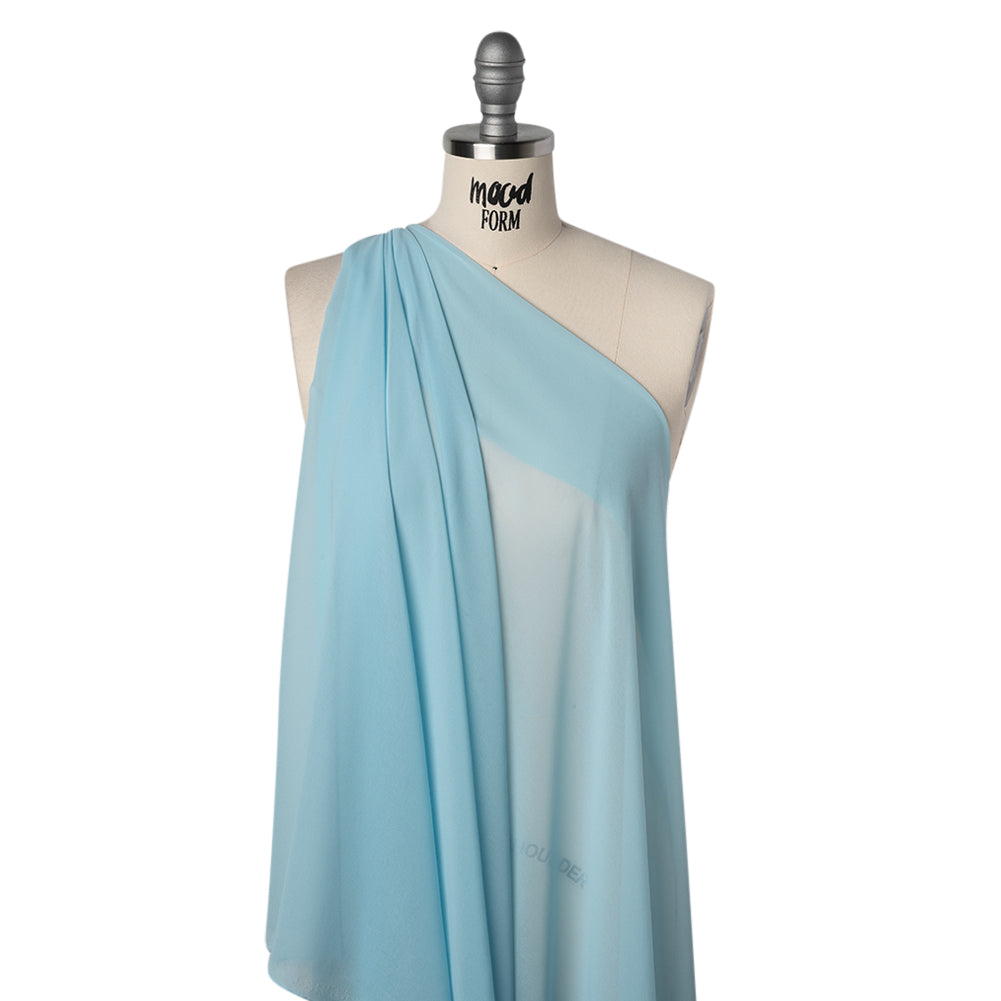Polyester Chiffon - Sky Blue - Designer Deadstock