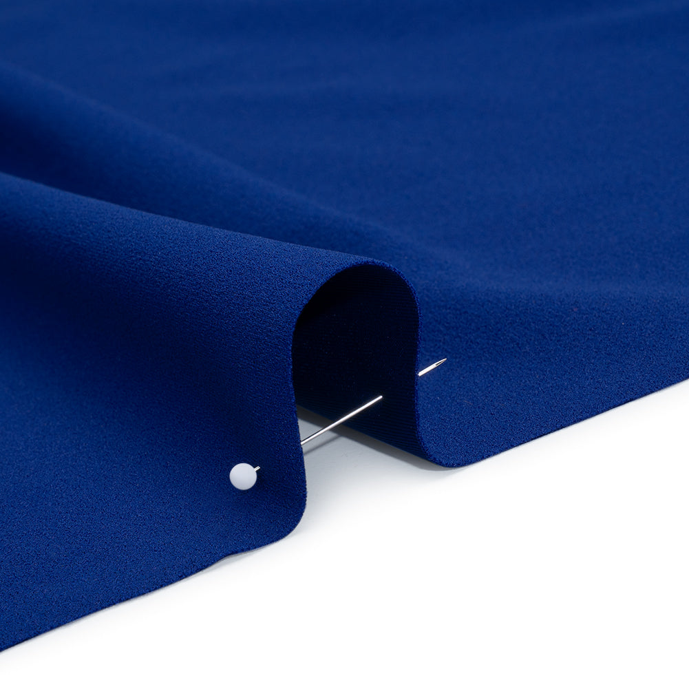 Stretch Polyester Crepe Double Knit - Galaxy Blue - Designer Deadstock